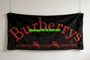 Burberrys Vintage Embroidered Logo Flannel Sofa Throw Blanket B035
